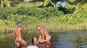 Brazilian wife gets tight WET PUSSY RIPPED by another guy. Corno manso cries watching her ASS FUCKED raw.