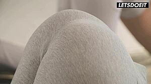 European babes indulge in hot lesbian sex after yoga