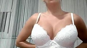 Brunette's solo pleasure with big dildo and loud moans