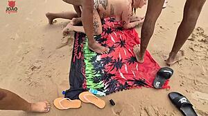 African Brunette Lunna Geek In Nudist Beach Orgy With Joao - Pitbull Porn Part 2