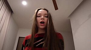 my half-sister spooks me with scary tales then gets bent over fucking hard!