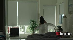 pretty hotwife cheats in bed while husband is away