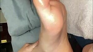 barefoot latina showing off sexy feet to eager followers