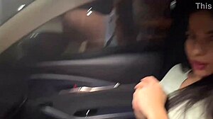 i'm sucking a stranger's big cock on the road in the car, public outdoor teen 18+ oral with facial