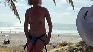 Debauched Alexey Panin, Sugarnadya, and Busty Girlfriend Flash on San Diego Nudist Beach