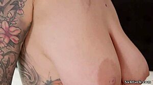 Busty Device Dominatrix Anal Fucks Tied Man