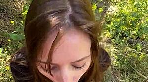 omg, giving a pov blowjob on a hiking trail with cute romanian nadia noja!