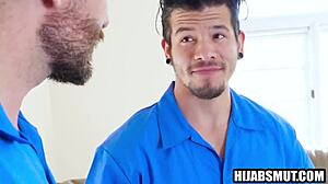 Hijab Girl Fucks Two Horny Guys for Secret Protection