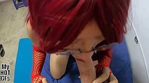 Jovencita Kelly in red lingerie gets pussy filled with cum