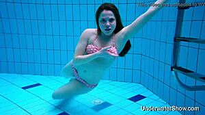 sexy girl flashin’ her awesome young body underwater, oops forgot my bikini