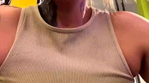 my shirt turns transparent with sweat in gym, showing wet details