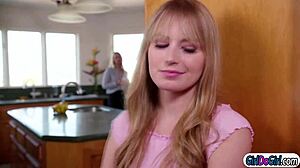 Young Brat Sucks Stepmom's Big Tits