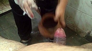 nurse helps patient extract cum and swallows. real hidden cam hospital action!