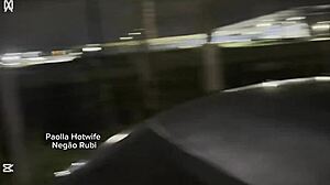 Paolla hotwife teaches 23cm black lover to fuck in car while cuckold husband watches