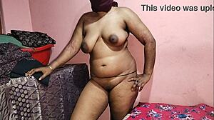 A horny teacher with natural big cans comes to the house of a student