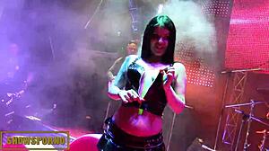 The lesbian show under the sounds of a live orchestra