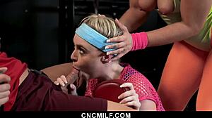 Stepmom and stepdaughter enjoy the best gym membership