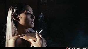 Sexy latina sluts blowjob during smoking fetish compilation orgasm