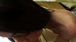 brunette slut fucking at bed with her boy