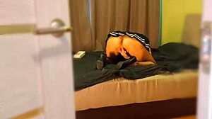 i'm peeping on a 40-year-old stepmom in stockings and fishnet.