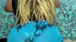 Curvy mature woman gives intense oral to young man