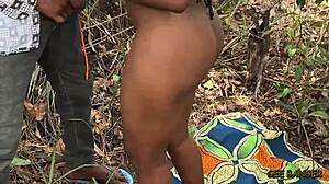 Amateur couple enjoys steamy sex in the woods during their holidays