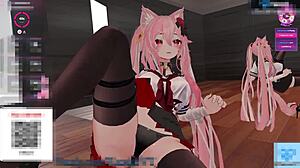 Sexy Kitty Vtuber Kanako Teases With Slutty Bikini And Pantie Peek As Naughty Catgirl