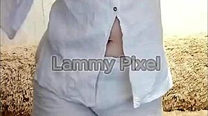 Horny Brunette Lammy Pixel Stripteases And Shows Gorgeous Ass