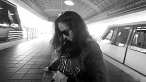 A pregnant woman gives a blowjob to a black man in public