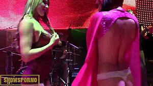The lesbian show under the sounds of a live orchestra
