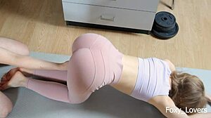 my blonde roommate seduced me during yoga and i drilled her tight pussy