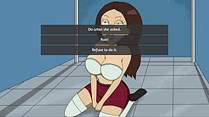 Beautiful hentai game with a hot golden shower scene