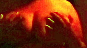 Ebony milf stepmom bent over in red room, riding cock passionately