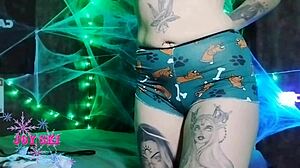 Horny Teen Sets Up Halloween Milk Scene