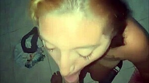 Watch the tattooed latina slut suck and ride the lucky client until he cums hard.