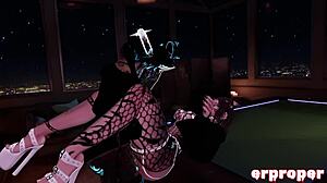 vrchat domimommy dates her novice cub in anime game