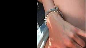 I watch amazing blonde orgasm in car masturbation