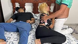 Movie Night with Best Friend and His Girlfriend, I Fuck Her