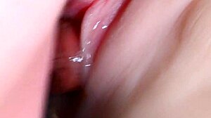 She's got lube in her vagina for double penetration!