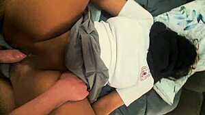 CHUBBY MAID SHAKES ASS in bedroom CREAMPIE COMPILATION with NATURAL TITS and FAT BODY.