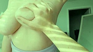 Big boobed roommate leaves her room open by mistake