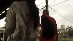 Jacket and boots on the train.