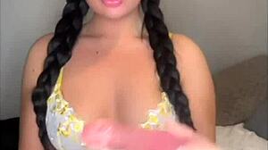 Horny British exchange student explodes in girlfriend experience!