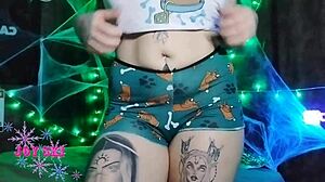 Horny Teen Sets Up Halloween Milk Scene