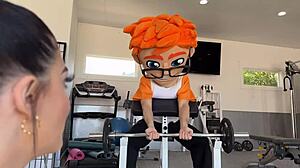 personal training session with gal ritchie featuring sweaty squats and deep thrusts on porndudecasting