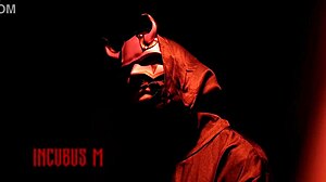 i explore my desires in incubus cosplay, touching myself gently.