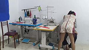 Intense Seduction In The Sewing Workshop With Mature Ebony Assplay, Flashing, And Homemade Massage.
