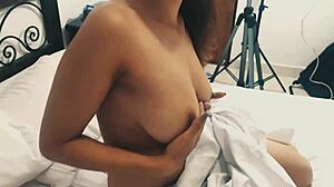 Feeling intense passion, cute girlfriend fucks stepbrother hard after school