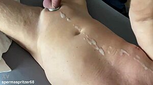 Blonde amateur in homemade video jerks off morning wood