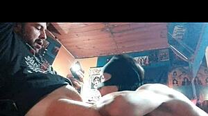 Latina gives intense blowjob to huge cock